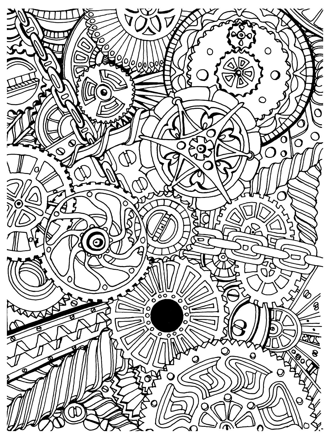 Zen anti stress mechanisms to print - Anti stress Adult Coloring Pages