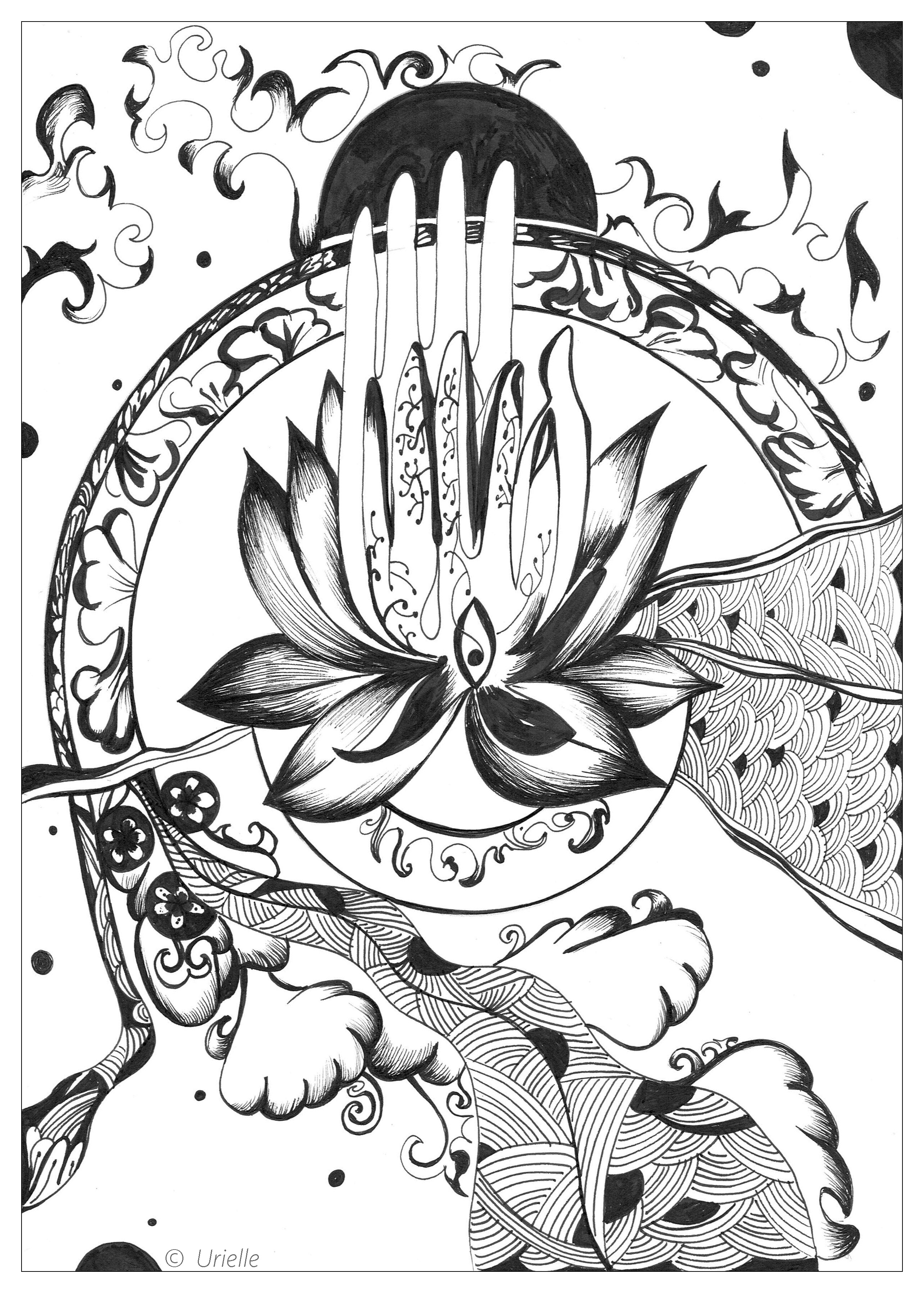 Urielle Peace Serenity Zen Anti Stress Coloring Pages Gallery Artist