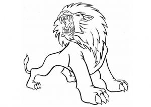 coloring-lion-roaring