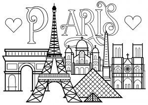 Paris : Famous Monuments and text