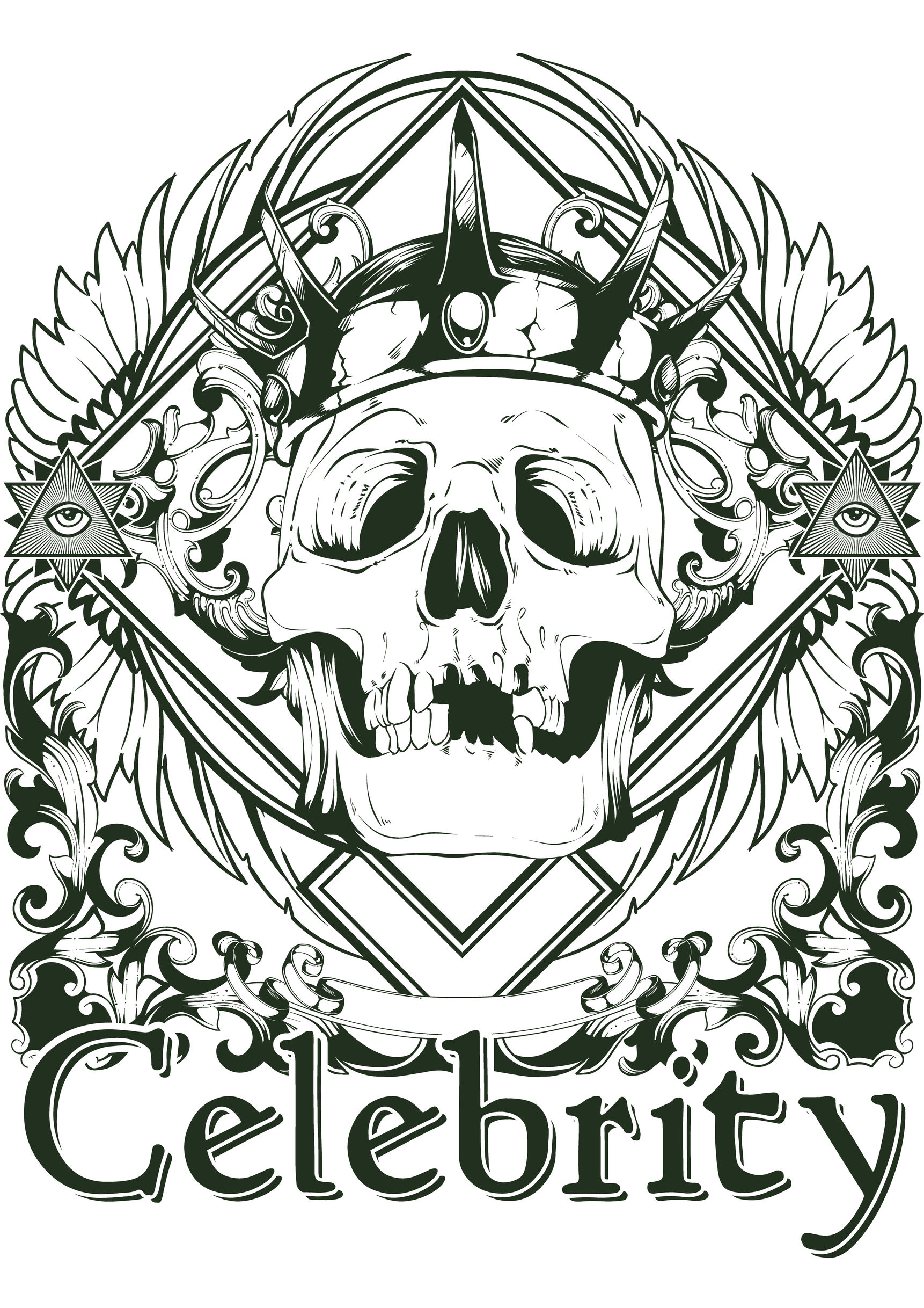 Tattoo skeleton celebrity - Tattoos Adult Coloring Pages