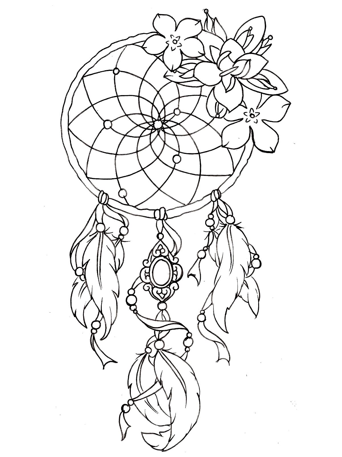 Dreamcatcher tattoo designs - Tattoos Adult Coloring Pages - Page 2/