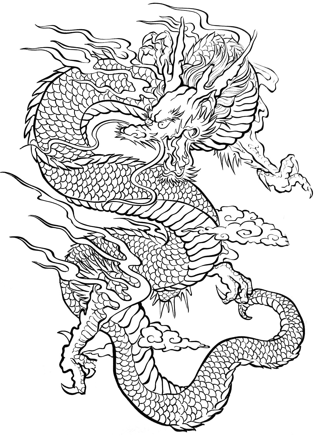Tattoo dragon Tattoos Adult Coloring Pages
