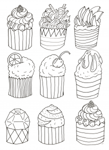 coloriage-simple-cup-cakes-par-olivier