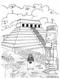 coloriage-adulte-temple-azteque
