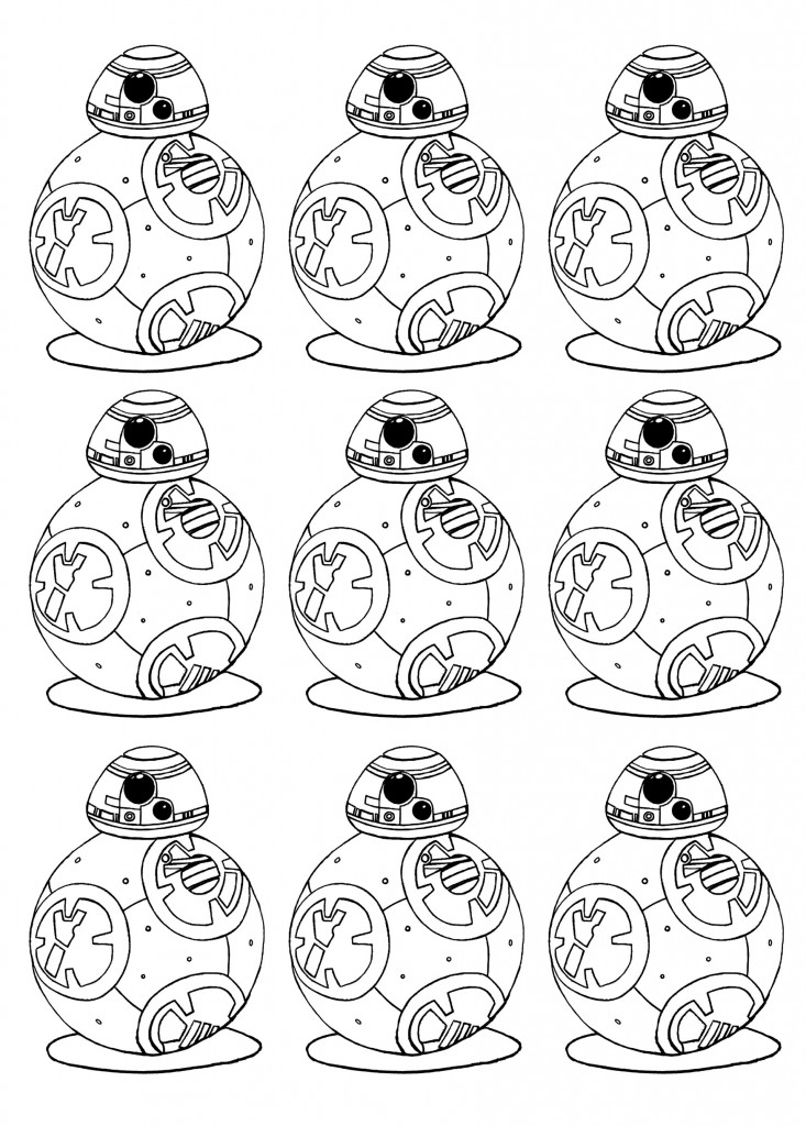 A coloring of the new Star Wars robot BB8 ! - Coloring pages for adults
