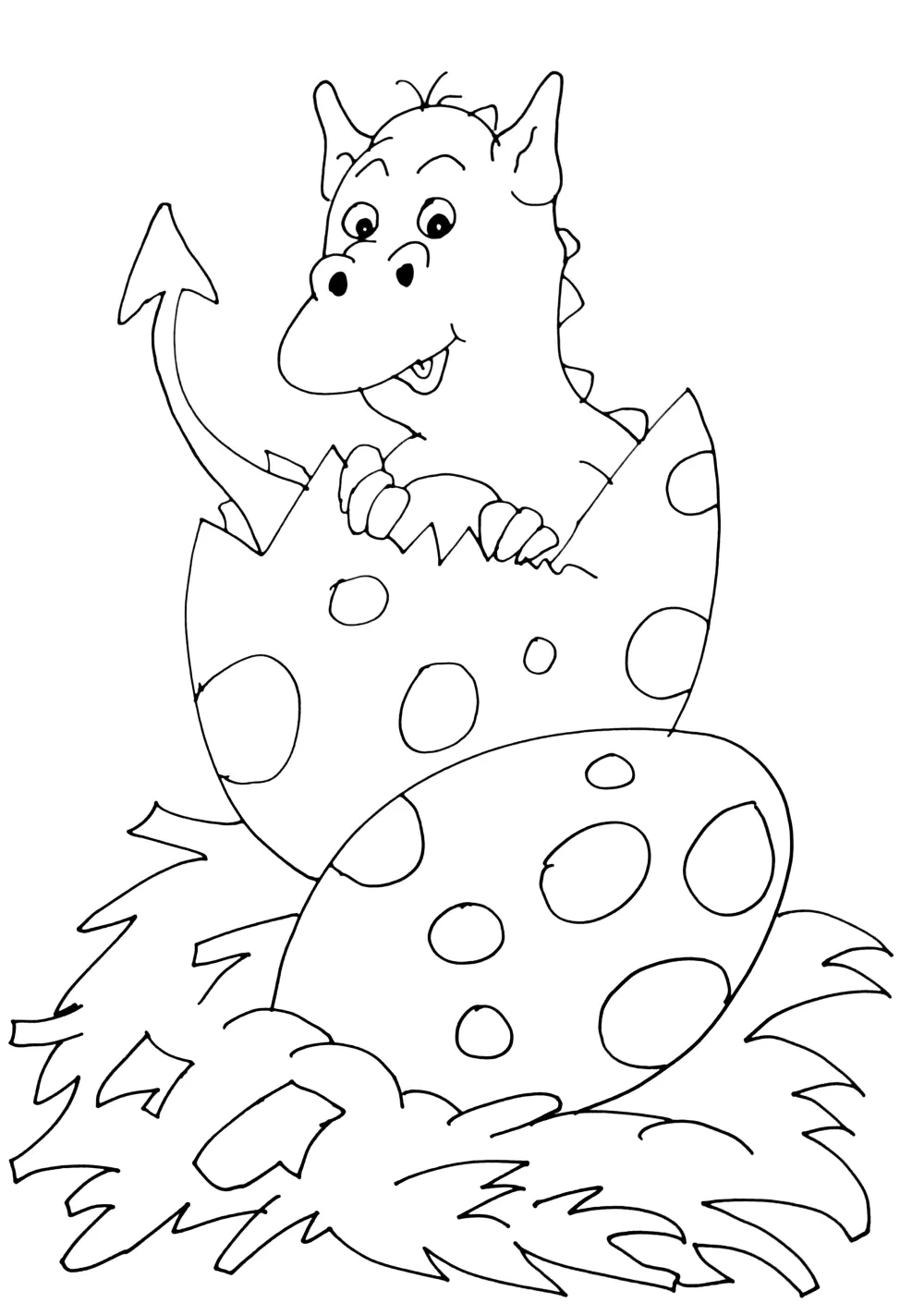 Disegno da colorare Just Color di drago fantastico