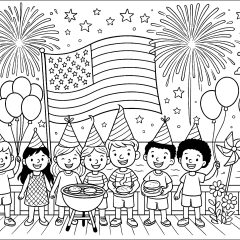 Pagine 4 luglio da Colorare per bambini