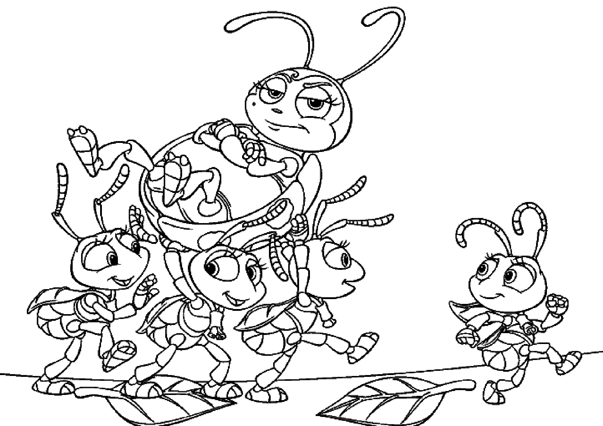 Una vita da insetto - Megaminimondo: famiglia di formiche (Pagina A Bugs Life – Megaminimondo da Colorare per bambini)