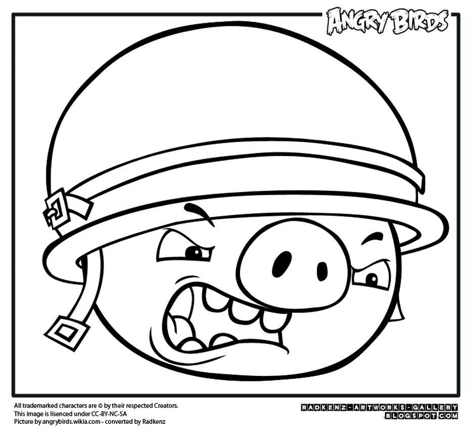 Stampa gratuitamente il disegno da colorare di Angry Birds.