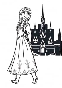 Immagine di Anna (Frozen) da scaricare e colorare. (Pagina Anna (Frozen) da Colorare)