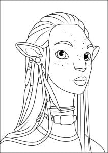 Neytiri (semplice colorazione) (Pagina Avatar da Colorare)