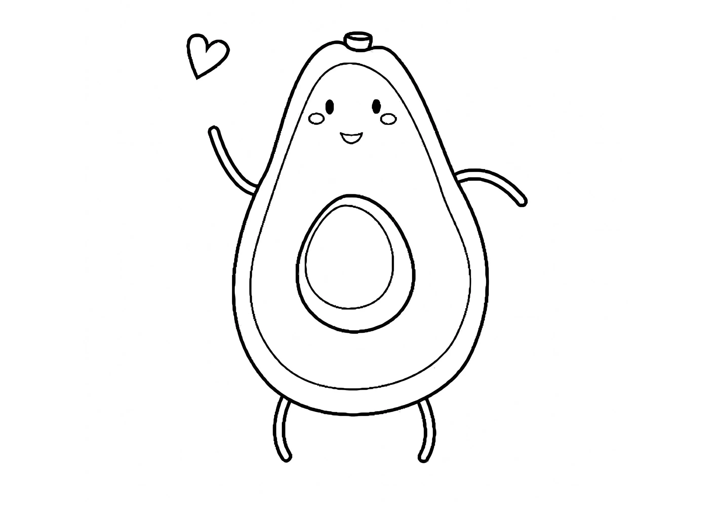 Il piccolo Avocado innamorato (Pagina da Colorare per bambini)