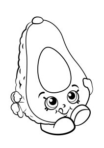 Pagina da Colorare per bambini : Un piccolo Avocado molto giovane e birichino