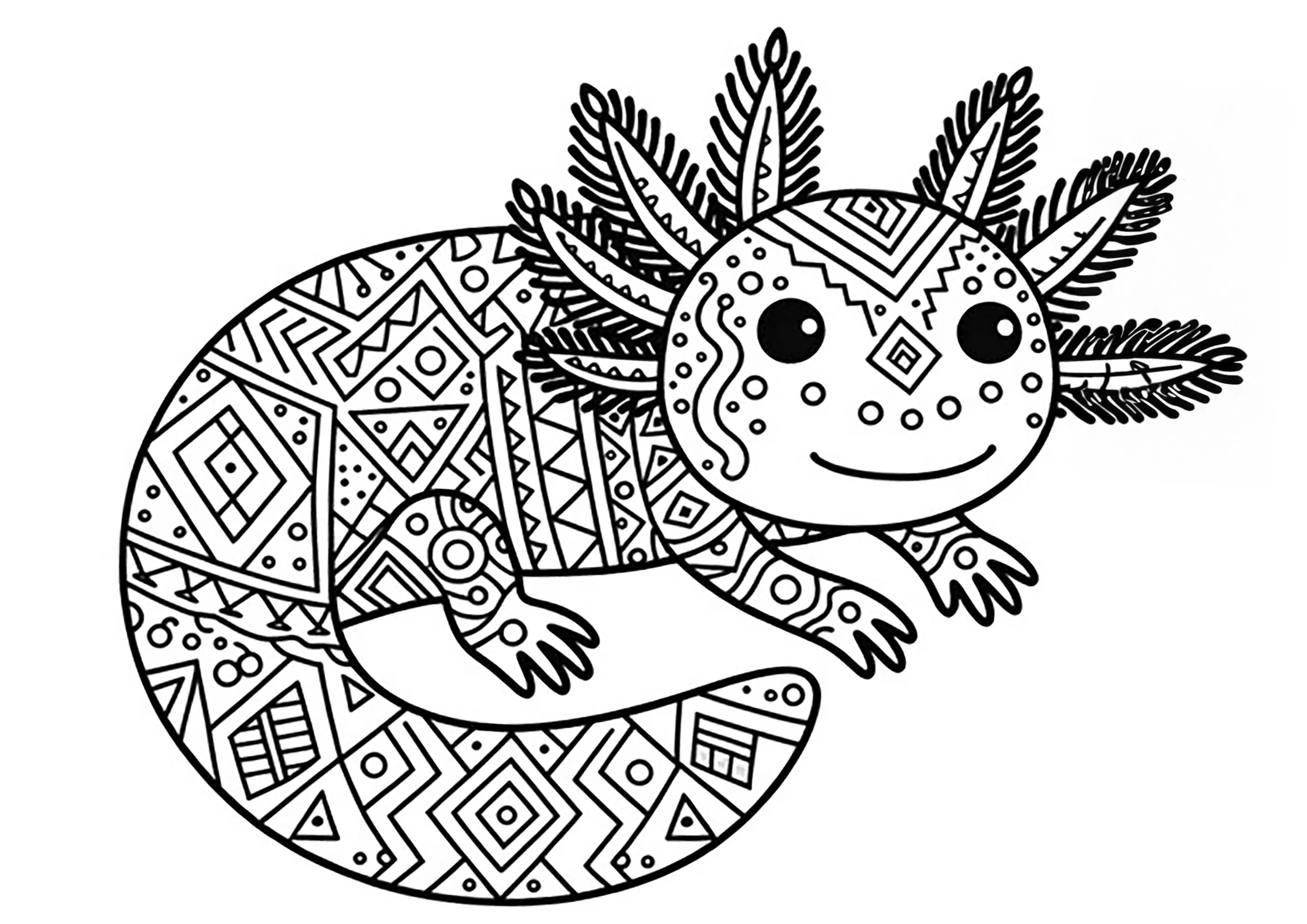 Axoloti e bei disegni da colorare (Axolotl)