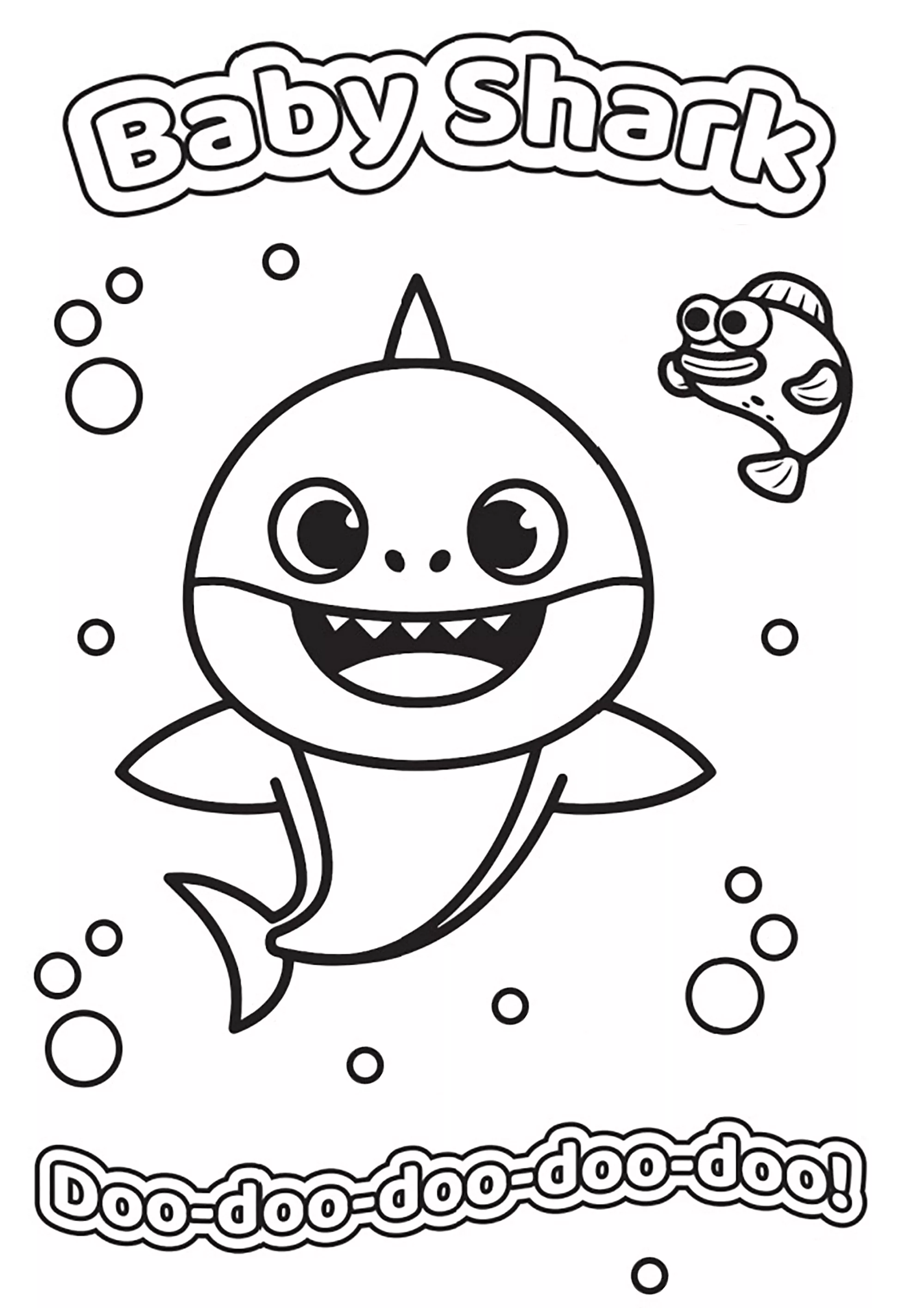 La colorazione della canzone Baby Shark (Pagina da Colorare per bambini)