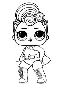 Pagina Bambole LOL Surprise da Colorare per bambini : LOL Surprise Supereroina