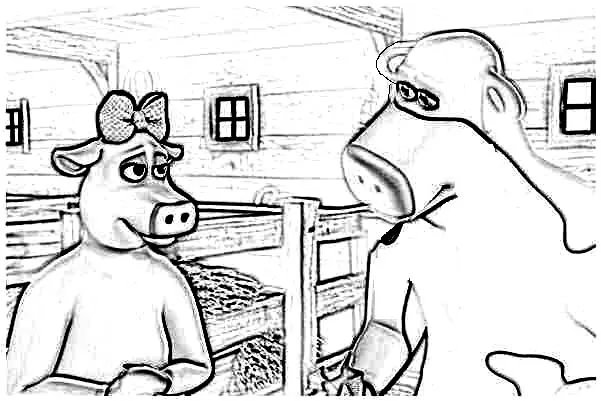 Coloriage di Barnyard - Il cortile per bambini (Pagina Barnyard – Il cortile da Colorare per bambini)