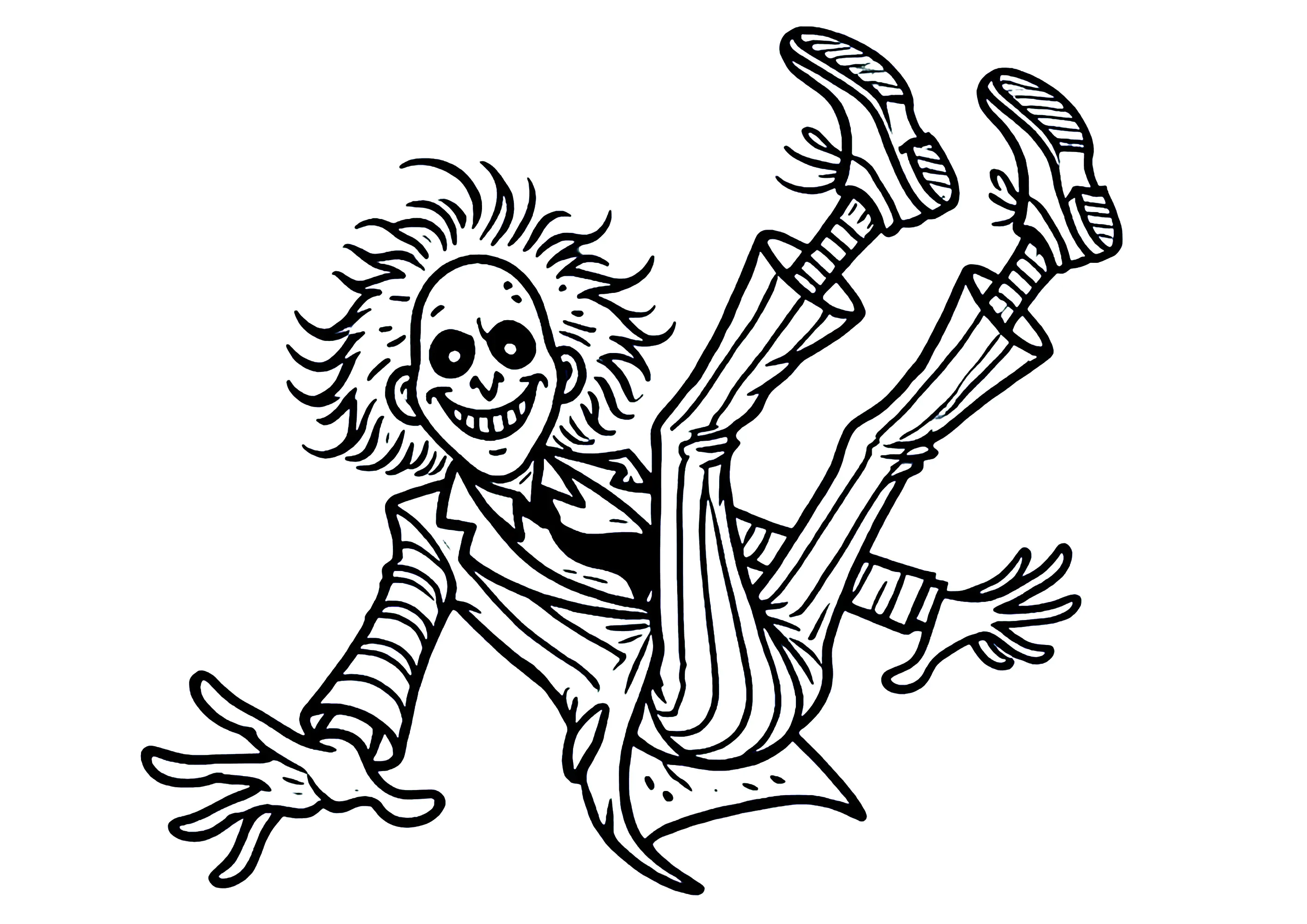Beetlejuice in pieno volo (Pagina da Colorare per bambini)