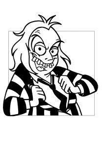 Personaggio di Beetlejuice (Pagina da Colorare)