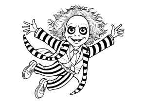Beetlejuice prende il volo (Pagina da Colorare)