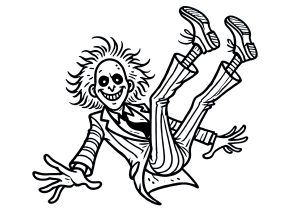 Beetlejuice in pieno volo (Pagina da Colorare)