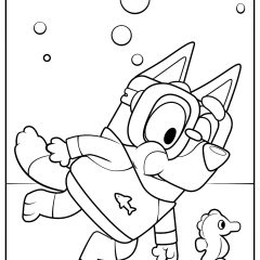 Pagine Bluey da Colorare per bambini