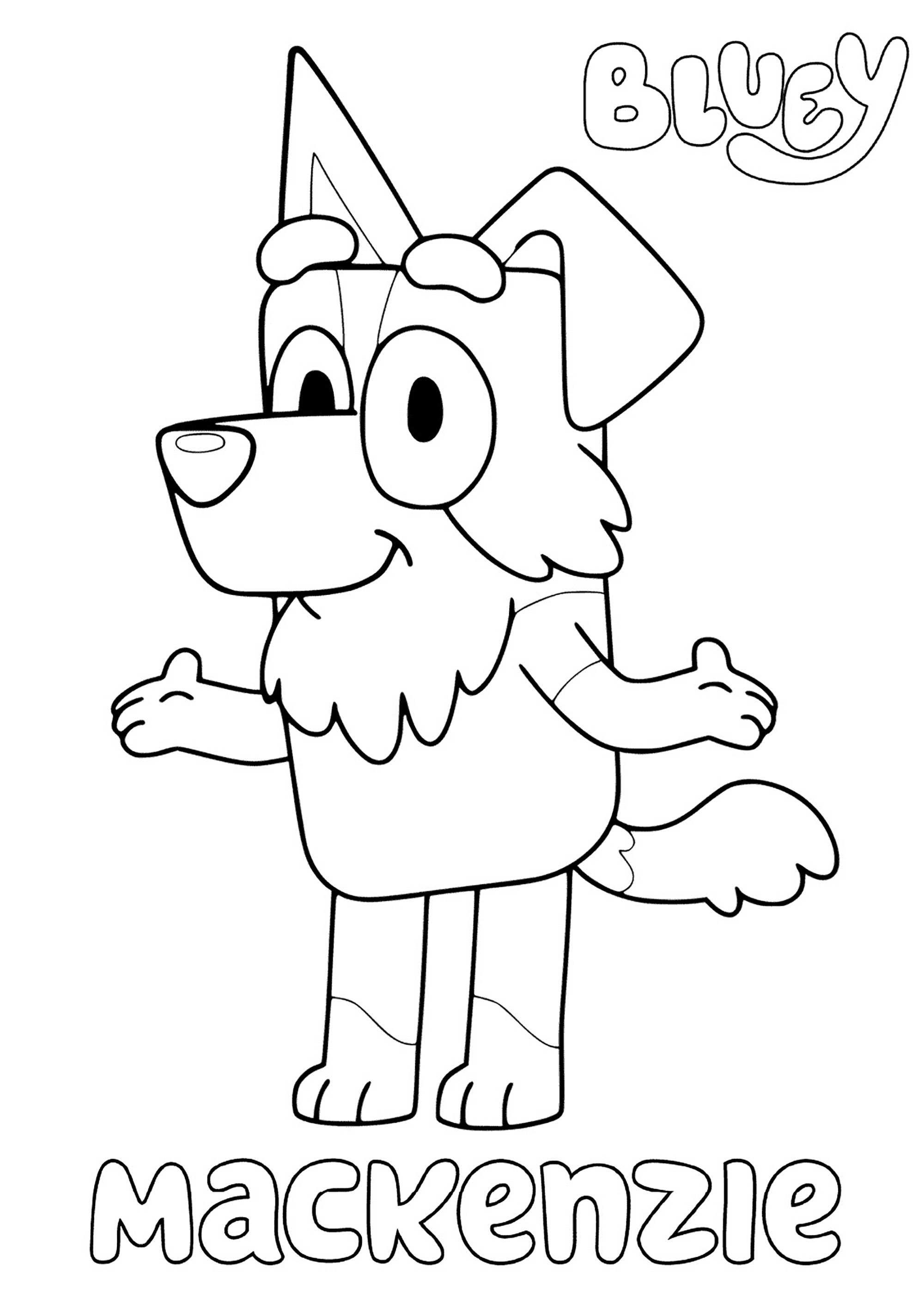 Pagina da colorare gratuita per bambini con Bluey da stampare - Pagine ...