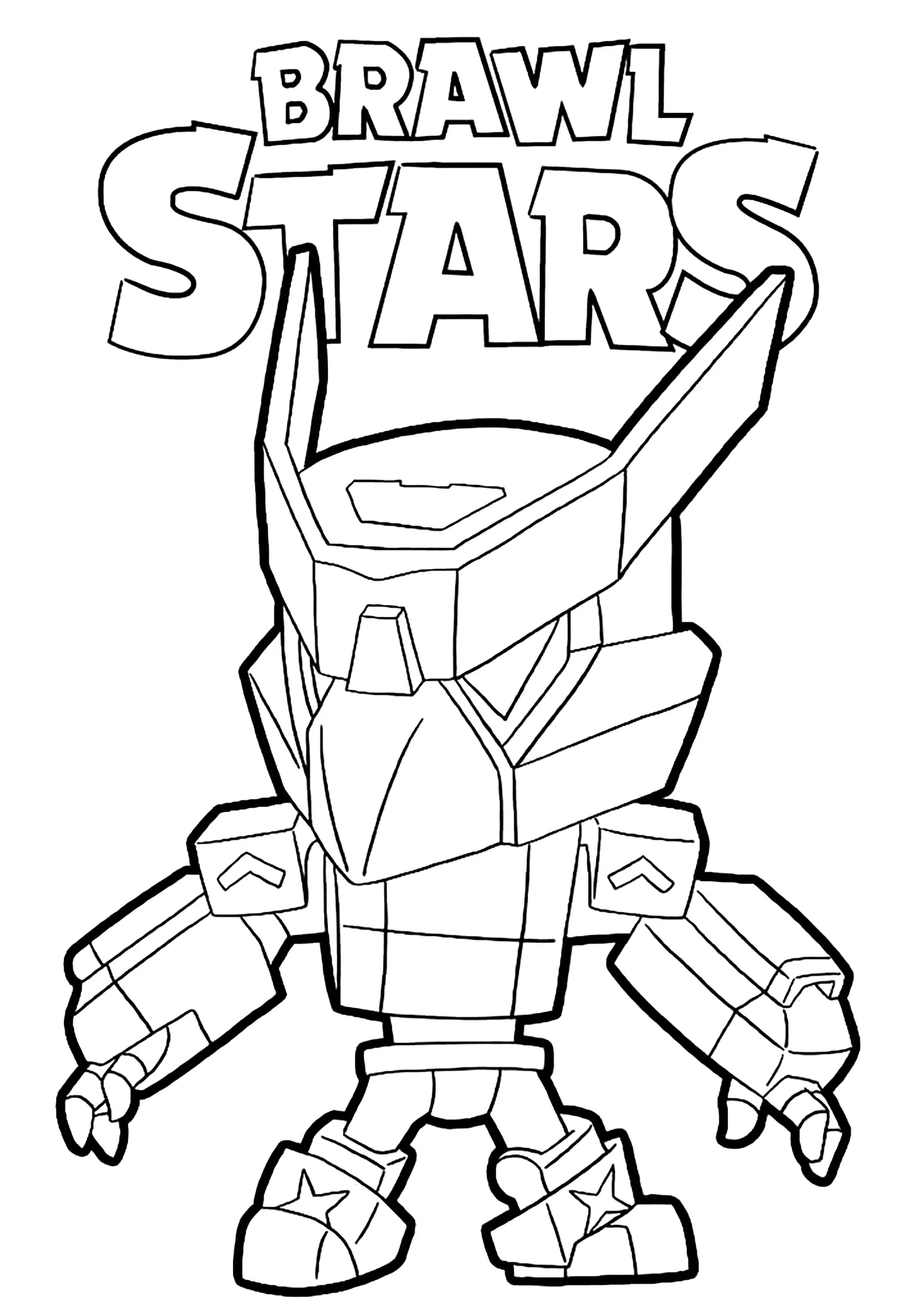 Robot di Brawl Stars (Pagina da Colorare per bambini)