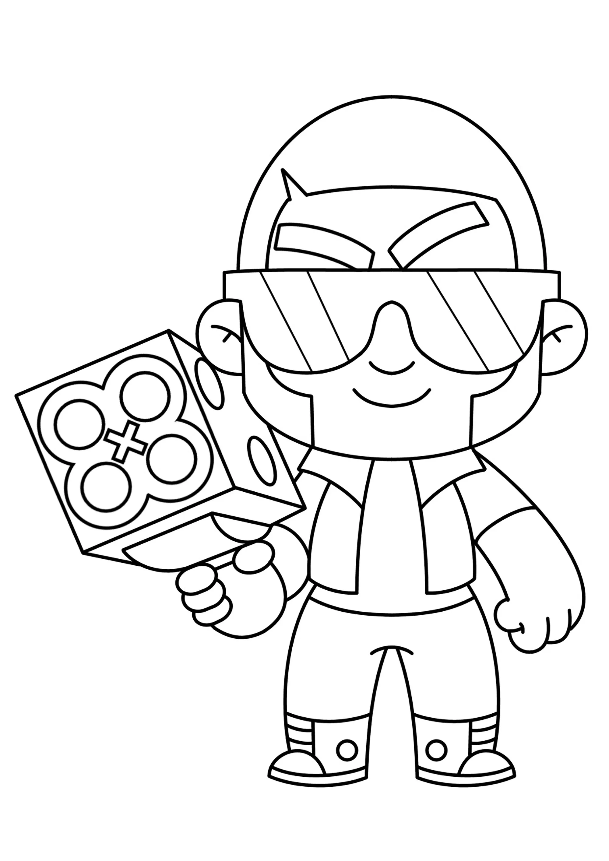 Brock e la sua sorprendente pistola (Pagina Brawl Stars da Colorare per bambini)