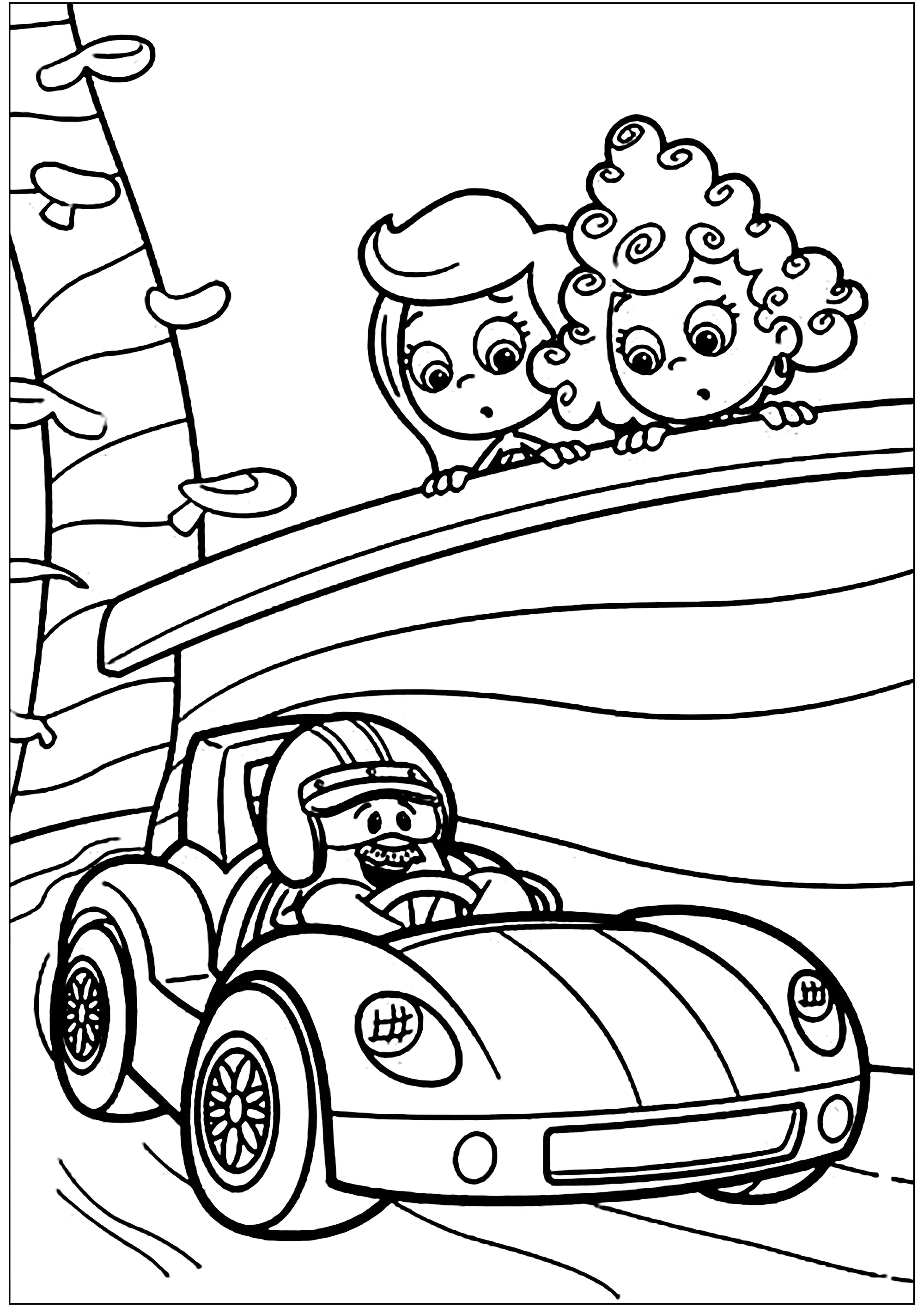 Molly e Deema (Pagina Bubble Guppies da Colorare per bambini)