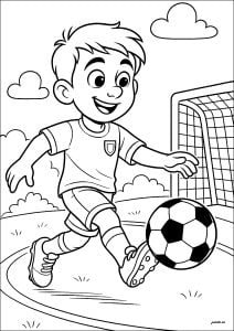 Giovane calciatore (Pagina Calcio da Colorare)