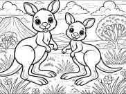 Pagine Canguri da Colorare per bambini