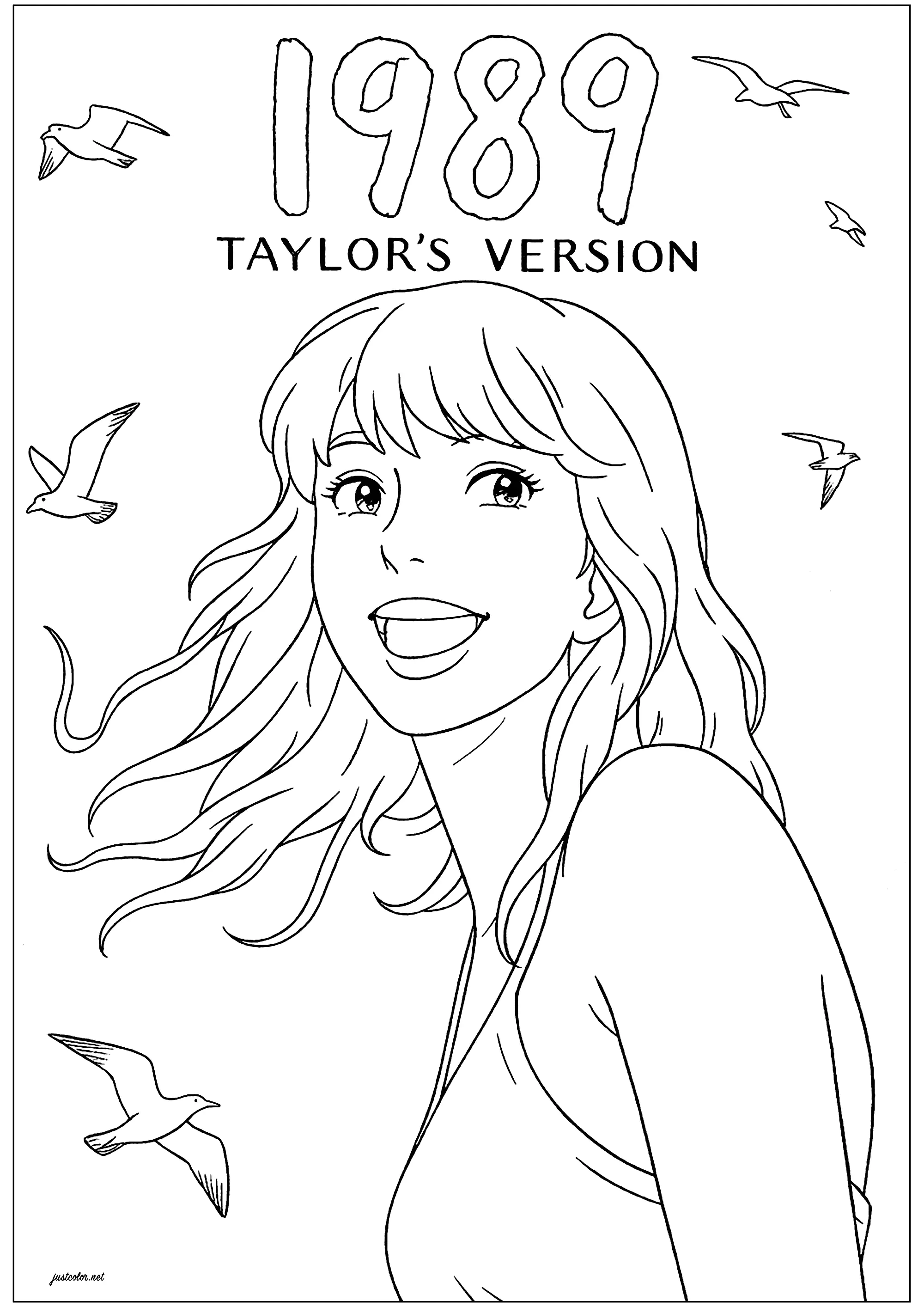 Taylor Swift: - 1989 (Pagina Cantanti Célèbres da Colorare per bambini)