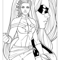 Pagine Captain Marvel da Colorare per bambini