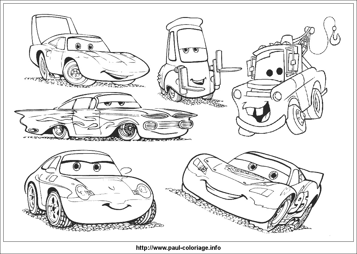 Diversi personaggi da Colorare di Saetta McQueen (Cars)
