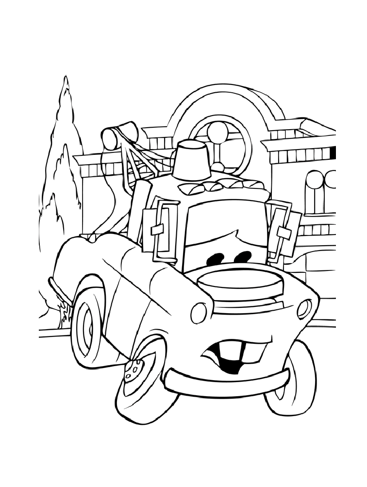 Disegni da colorare di Saetta McQueen per bambini (Cars)