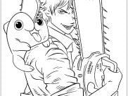 Pagine Chainsaw Man da Colorare per bambini