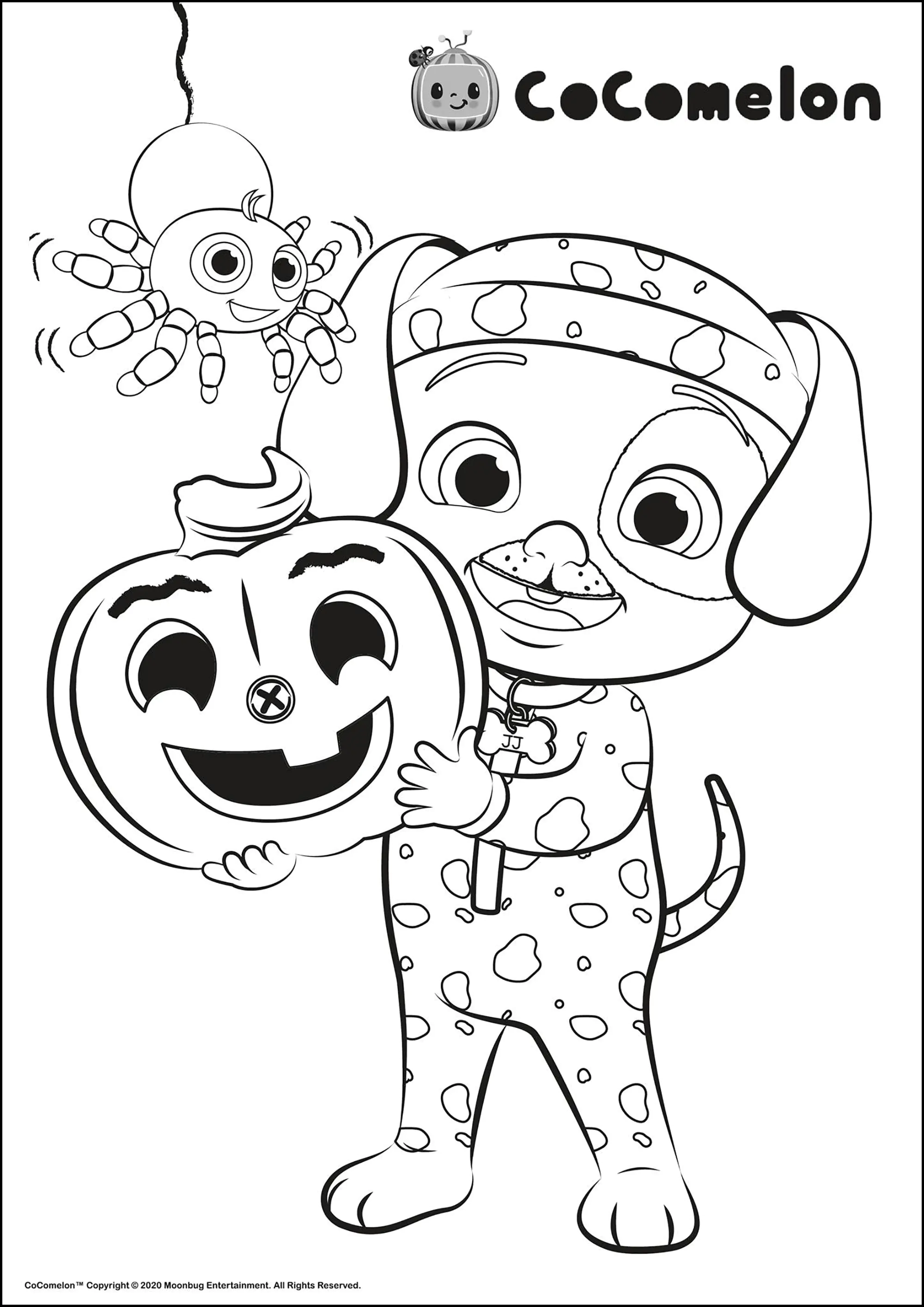 Cocomelon: È Halloween! (Pagina da Colorare per bambini)
