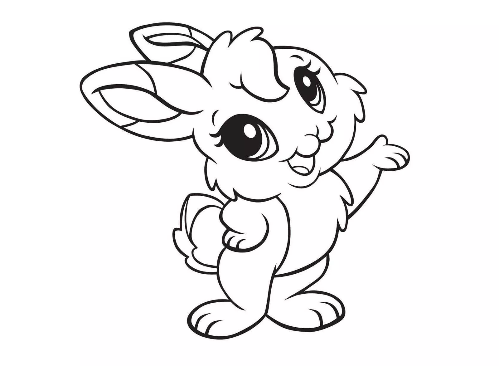 Coniglio felice (Pagina da Colorare per bambini)