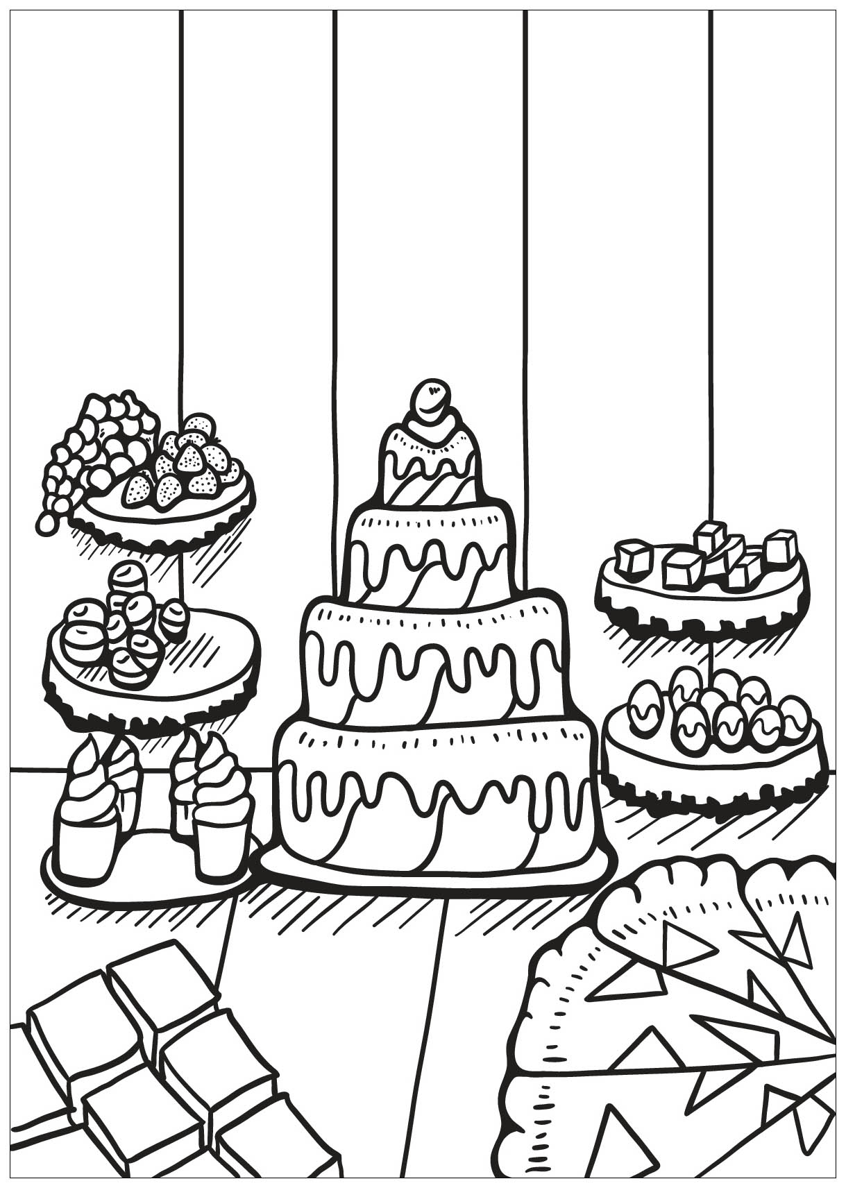 Pagina Cupcakes e Dolci da Colorare : Cupcake-2 Pagina Cupcakes e Dolci da Colorare per bambini : Cupcake-2