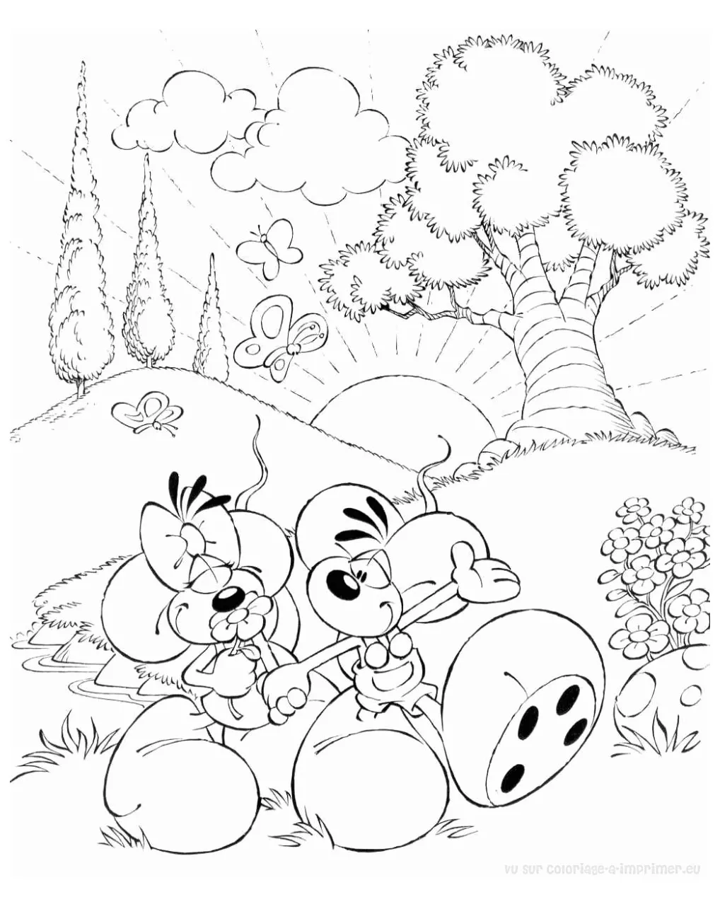 Scarica gratuitamente il disegno da colorare di Diddl.