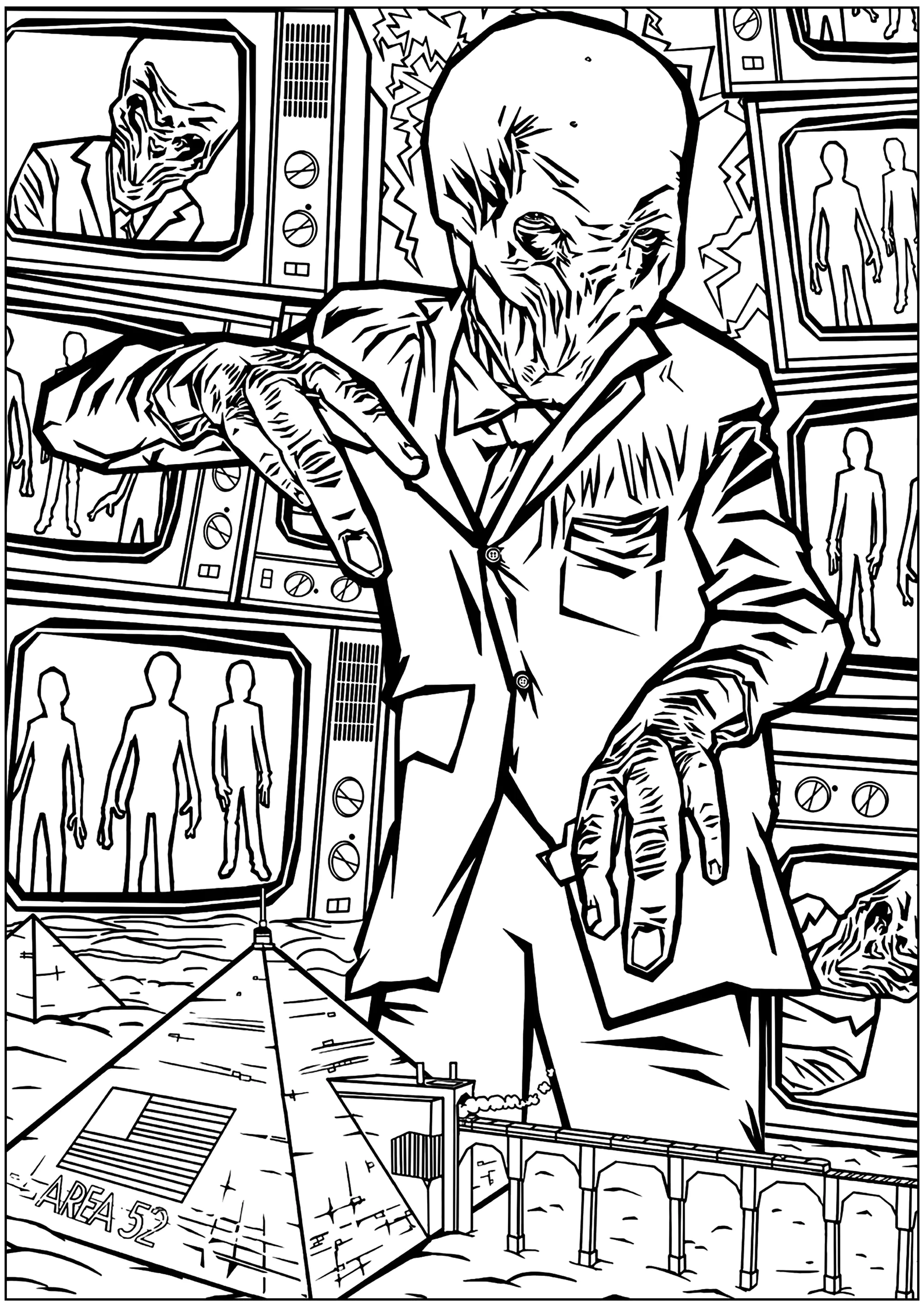 Silenzioso (Pagina Doctor Who da Colorare per bambini)