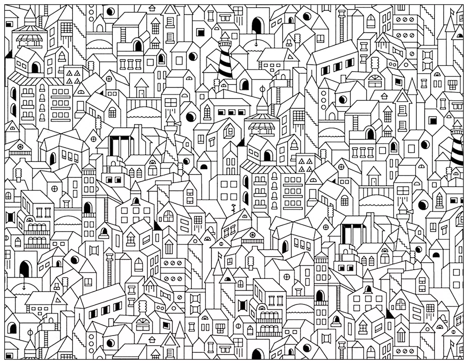 Pagina da colorare per bambini con Doodle Art da stampare