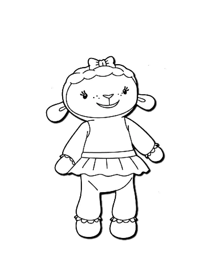 Stampa per i bambini il disegno da colorare del Dottor Peluche (Disney). (Dottoressa Peluche)