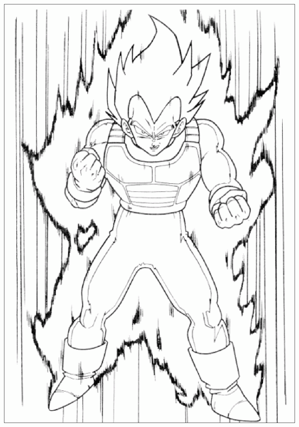 Pagina Dragon Ball da Colorare : Super Vegeta! Pagina Dragon Ball da Colorare per bambini : Super Vegeta!