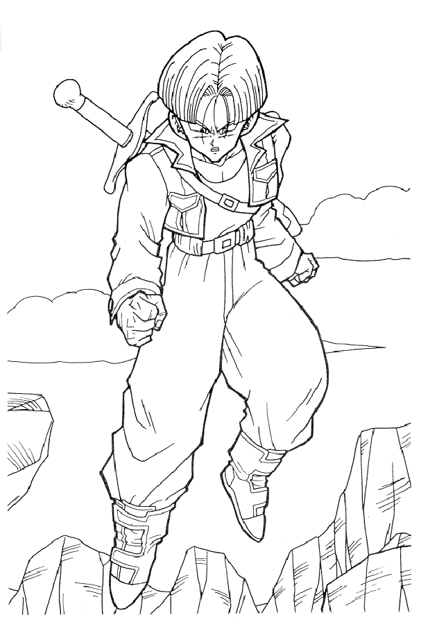 Pagina da colorare gratuita per bambini con Dragon Ball da stampare Pagina da colorare gratuita per bambini con Dragon Ball da stampare
