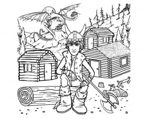 Libro da colorare di Draghi per bambini (Pagina Dragon Trainer da Colorare)