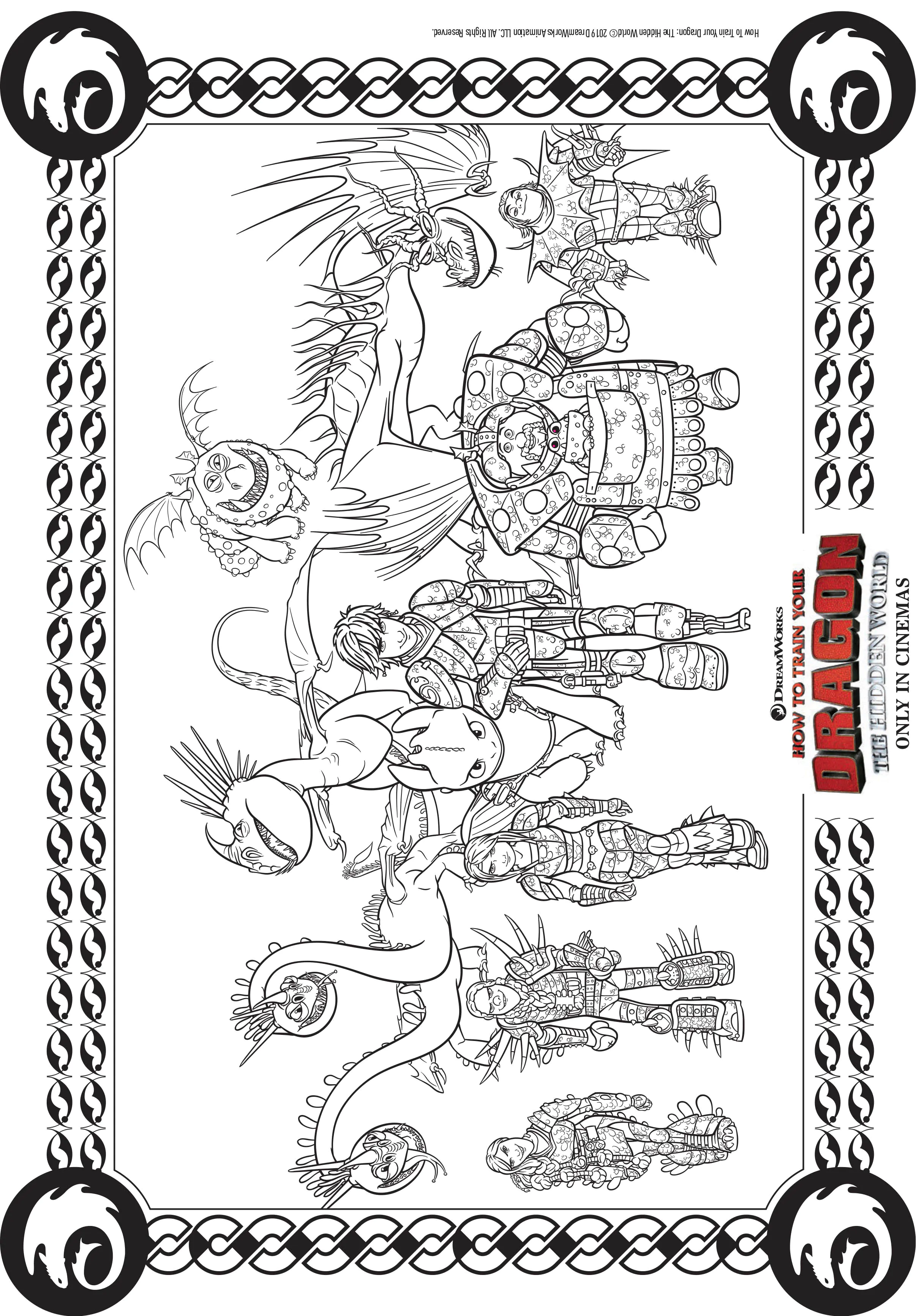 Personaggi di Dragon Trainer - 3 (Pagina Dragons 3 da Colorare per bambini)