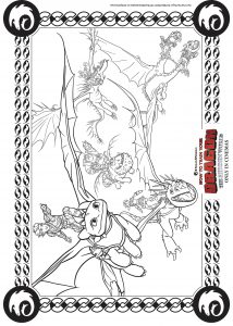Volare in squadra (Pagina Dragons 3 da Colorare)